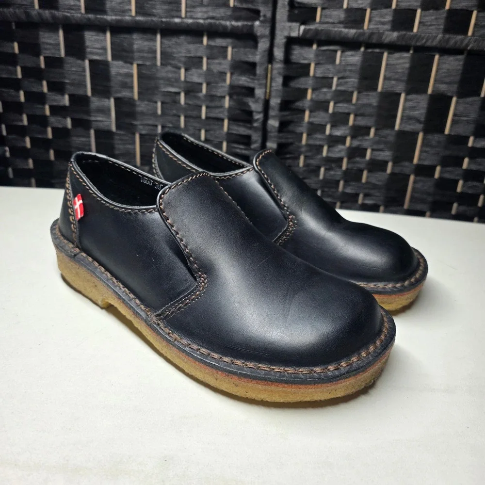 Duckfeet Himmerland Black Leather Slip On Shoes Size 39 Danish Minimalist 1600